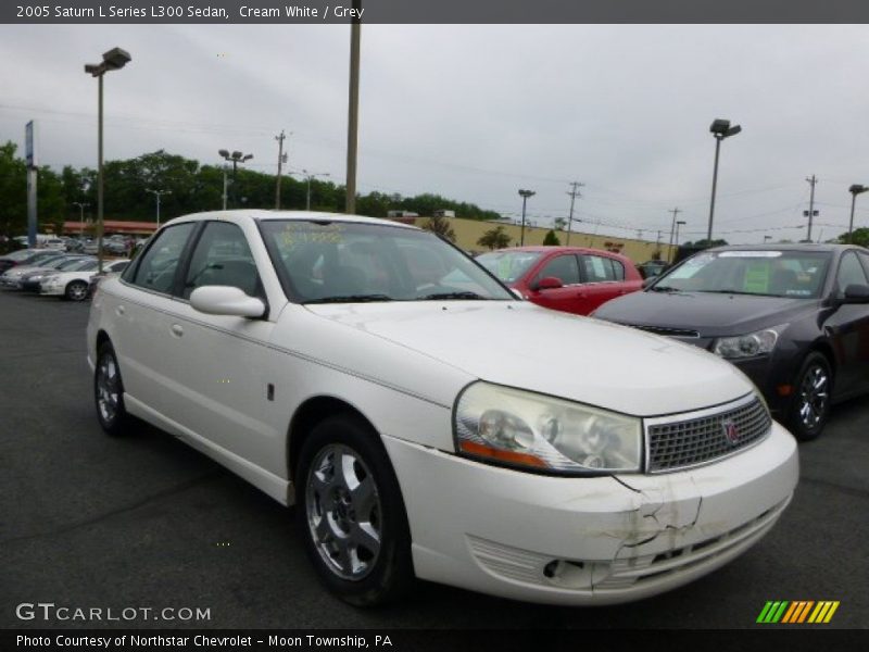 Cream White / Grey 2005 Saturn L Series L300 Sedan