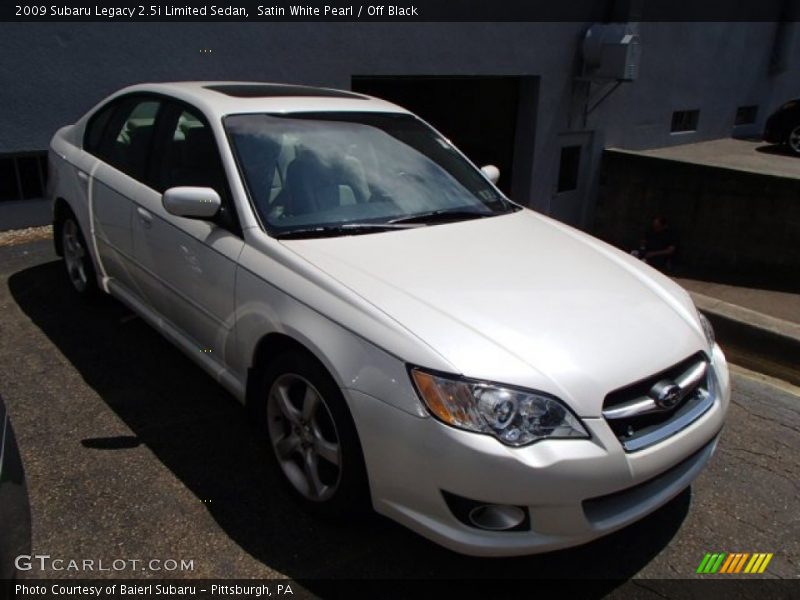 Satin White Pearl / Off Black 2009 Subaru Legacy 2.5i Limited Sedan
