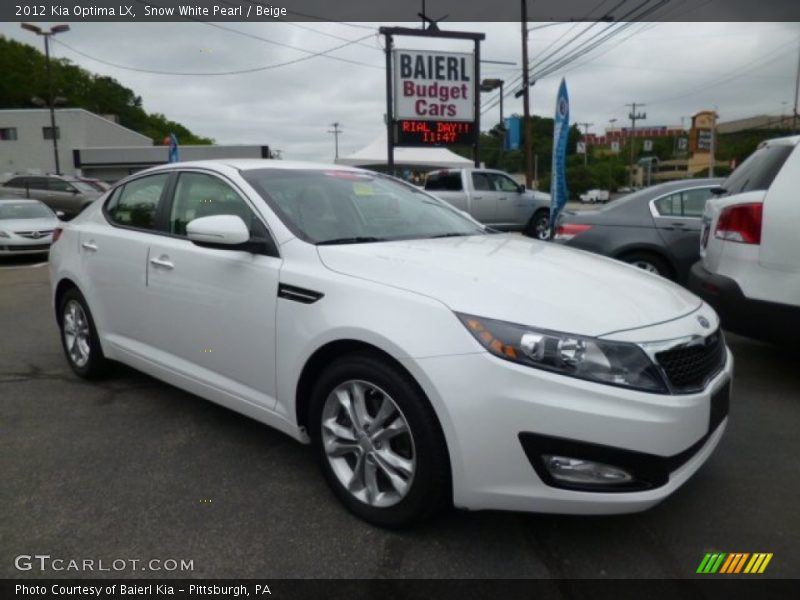 Snow White Pearl / Beige 2012 Kia Optima LX