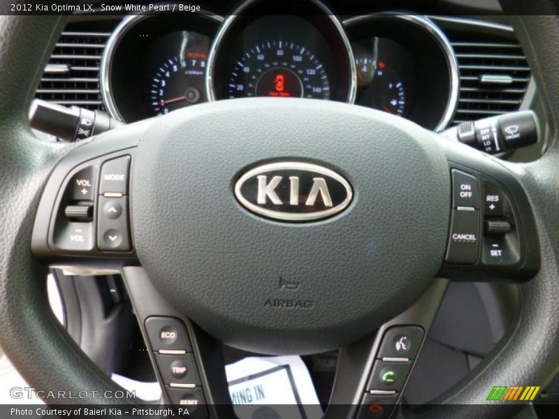 Snow White Pearl / Beige 2012 Kia Optima LX