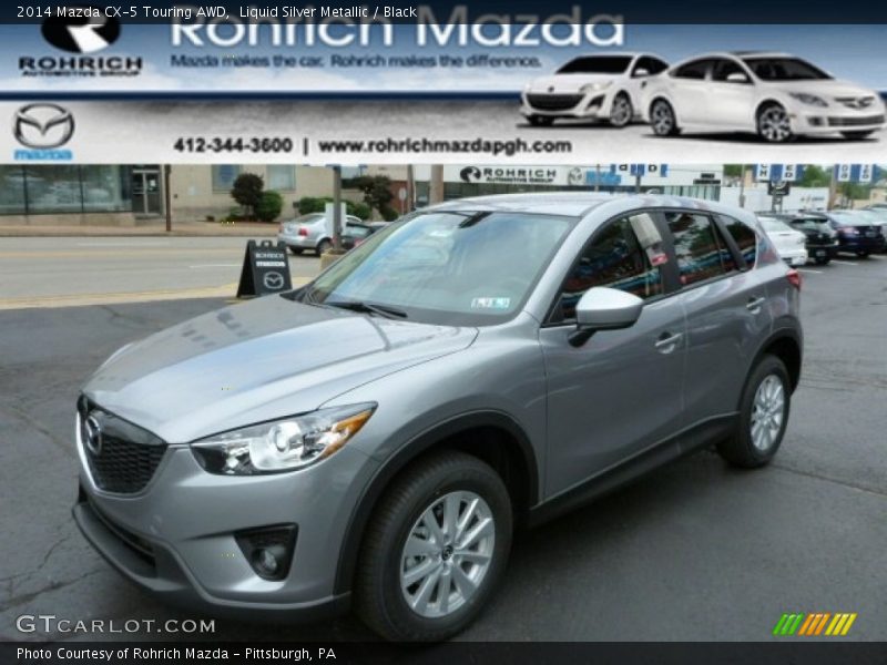 Liquid Silver Metallic / Black 2014 Mazda CX-5 Touring AWD