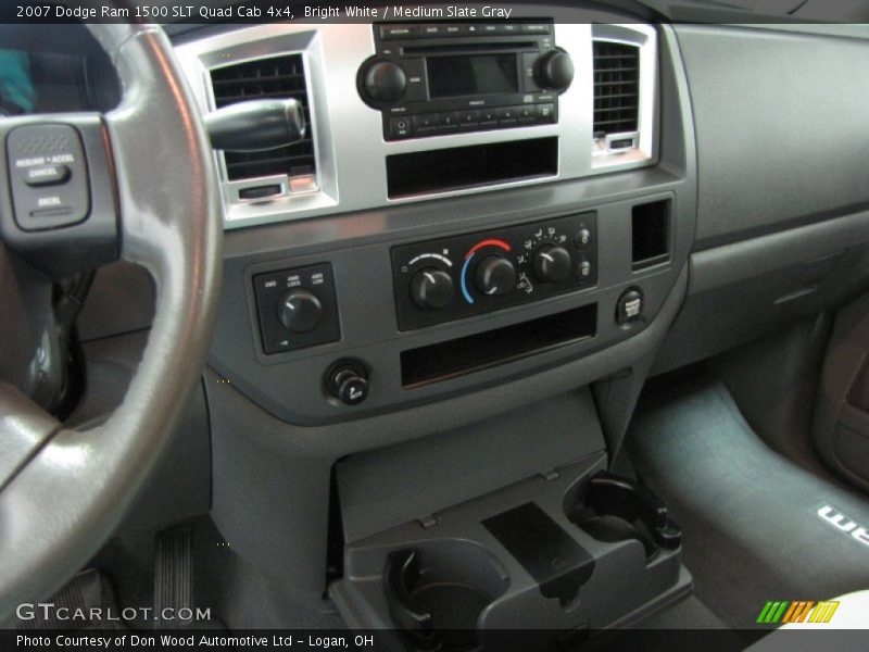 Bright White / Medium Slate Gray 2007 Dodge Ram 1500 SLT Quad Cab 4x4
