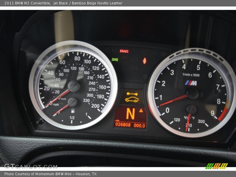 Jet Black / Bamboo Beige Novillo Leather 2011 BMW M3 Convertible