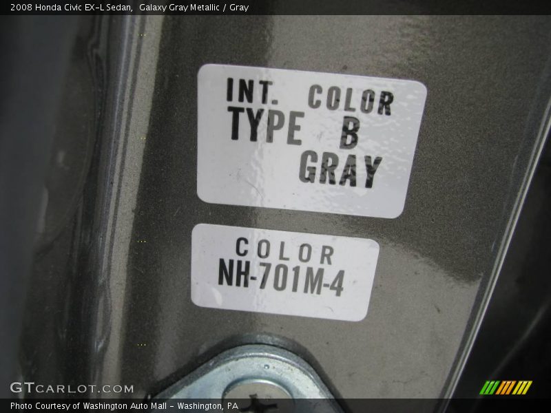 Galaxy Gray Metallic / Gray 2008 Honda Civic EX-L Sedan