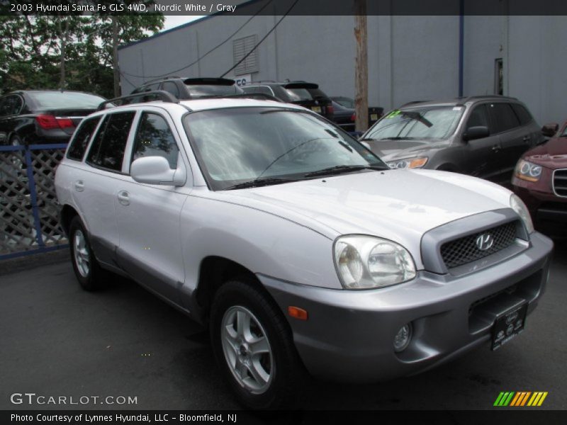 Nordic White / Gray 2003 Hyundai Santa Fe GLS 4WD