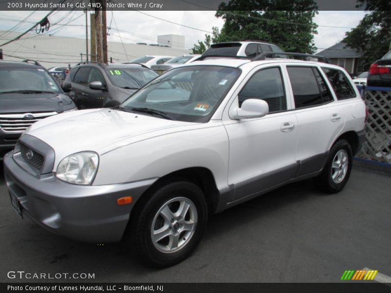 Nordic White / Gray 2003 Hyundai Santa Fe GLS 4WD