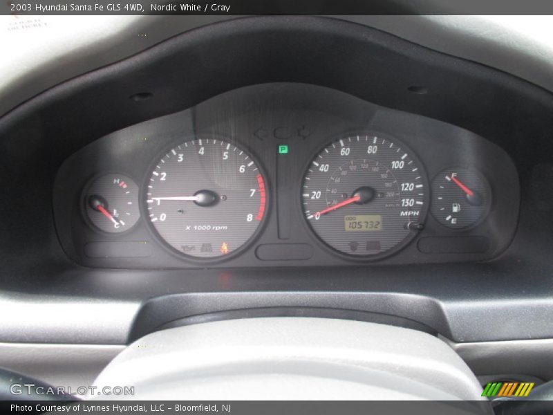 Nordic White / Gray 2003 Hyundai Santa Fe GLS 4WD