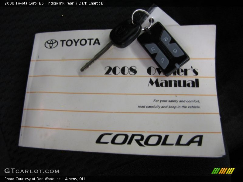 Indigo Ink Pearl / Dark Charcoal 2008 Toyota Corolla S