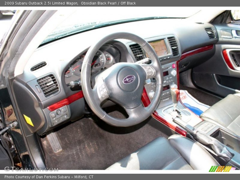 Obsidian Black Pearl / Off Black 2009 Subaru Outback 2.5i Limited Wagon