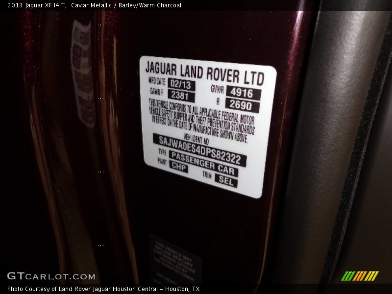 Caviar Metallic / Barley/Warm Charcoal 2013 Jaguar XF I4 T
