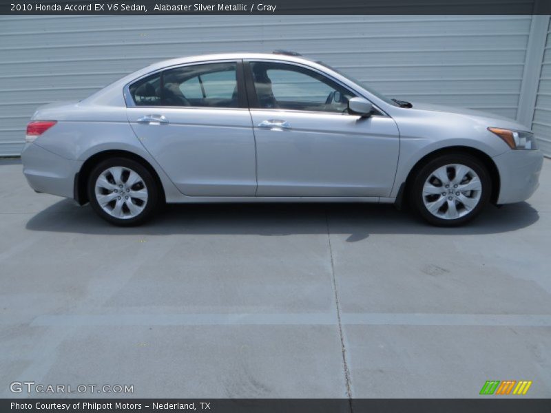 Alabaster Silver Metallic / Gray 2010 Honda Accord EX V6 Sedan
