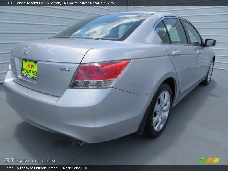 Alabaster Silver Metallic / Gray 2010 Honda Accord EX V6 Sedan