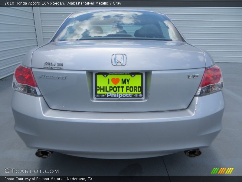 Alabaster Silver Metallic / Gray 2010 Honda Accord EX V6 Sedan