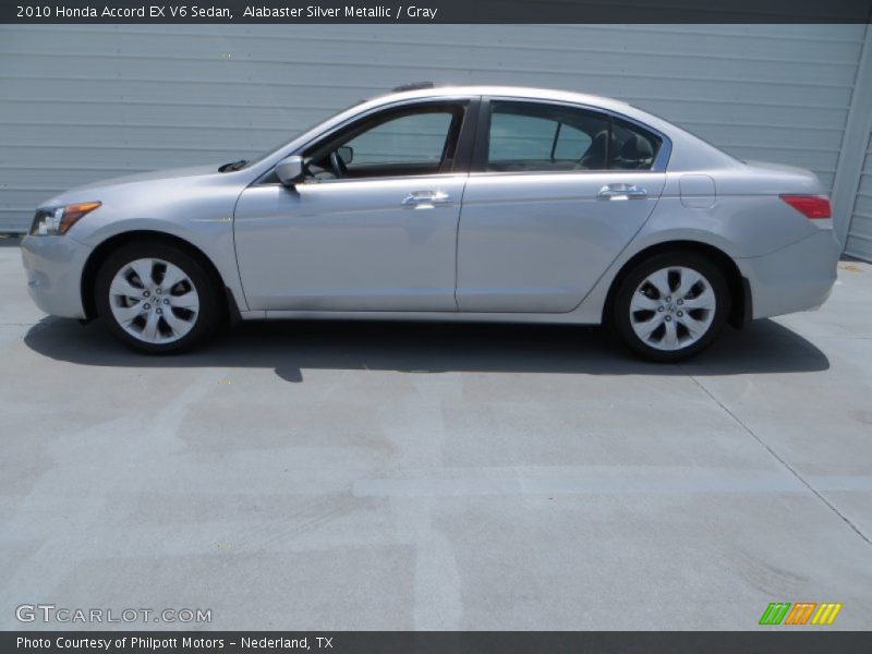 Alabaster Silver Metallic / Gray 2010 Honda Accord EX V6 Sedan