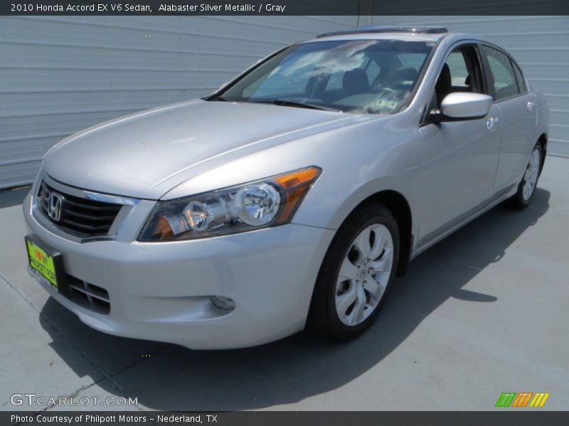 Alabaster Silver Metallic / Gray 2010 Honda Accord EX V6 Sedan