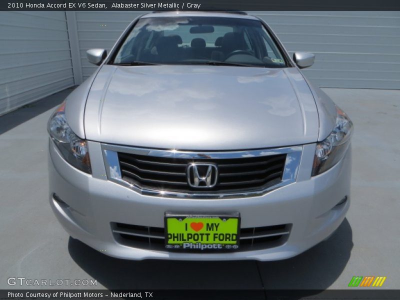 Alabaster Silver Metallic / Gray 2010 Honda Accord EX V6 Sedan