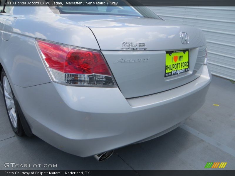 Alabaster Silver Metallic / Gray 2010 Honda Accord EX V6 Sedan