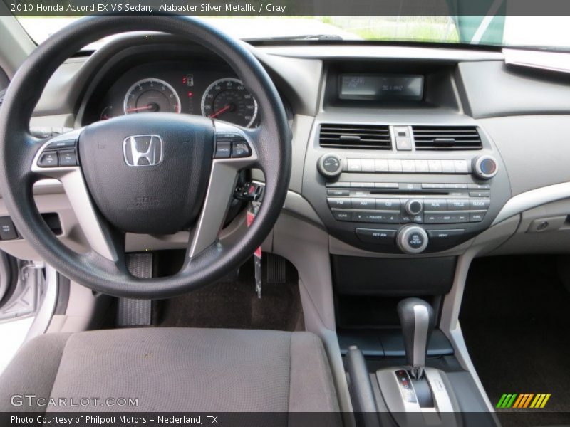 Alabaster Silver Metallic / Gray 2010 Honda Accord EX V6 Sedan