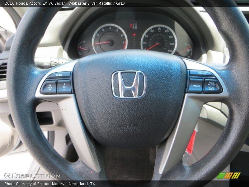 Alabaster Silver Metallic / Gray 2010 Honda Accord EX V6 Sedan