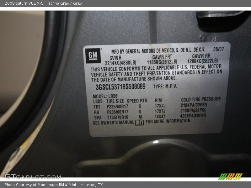 Techno Gray / Gray 2008 Saturn VUE XR