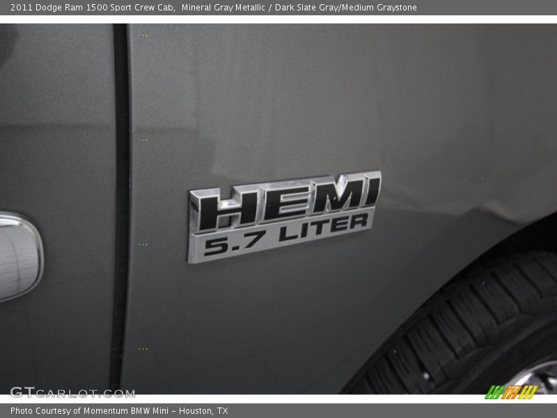 Mineral Gray Metallic / Dark Slate Gray/Medium Graystone 2011 Dodge Ram 1500 Sport Crew Cab