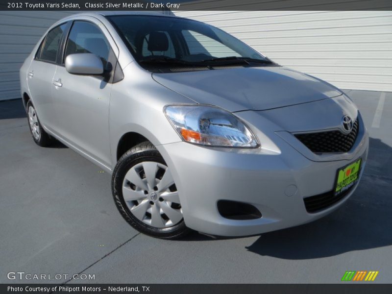 Classic Silver Metallic / Dark Gray 2012 Toyota Yaris Sedan