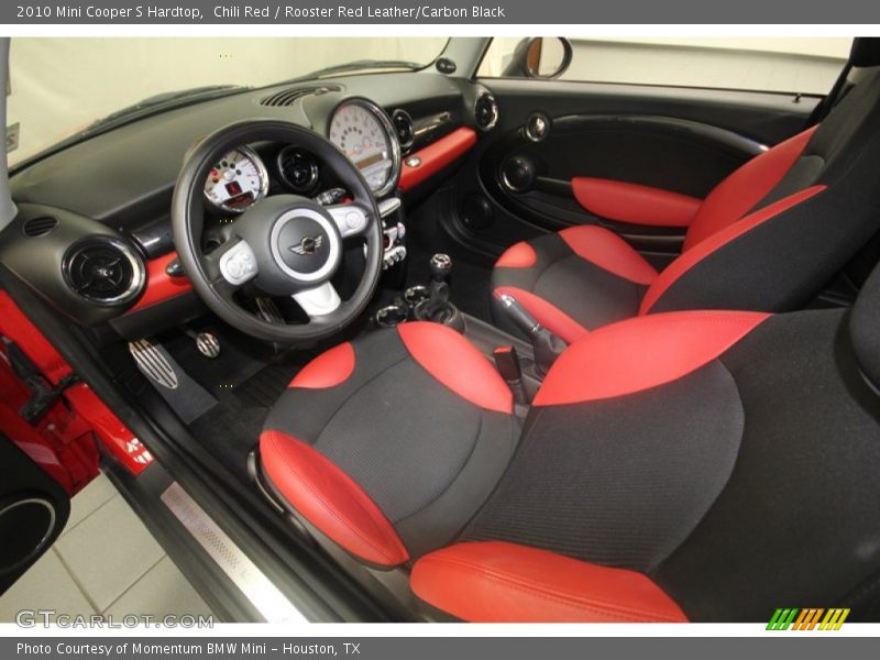 Chili Red / Rooster Red Leather/Carbon Black 2010 Mini Cooper S Hardtop