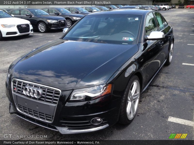 Phantom Black Pearl Effect / Black/Black 2012 Audi S4 3.0T quattro Sedan