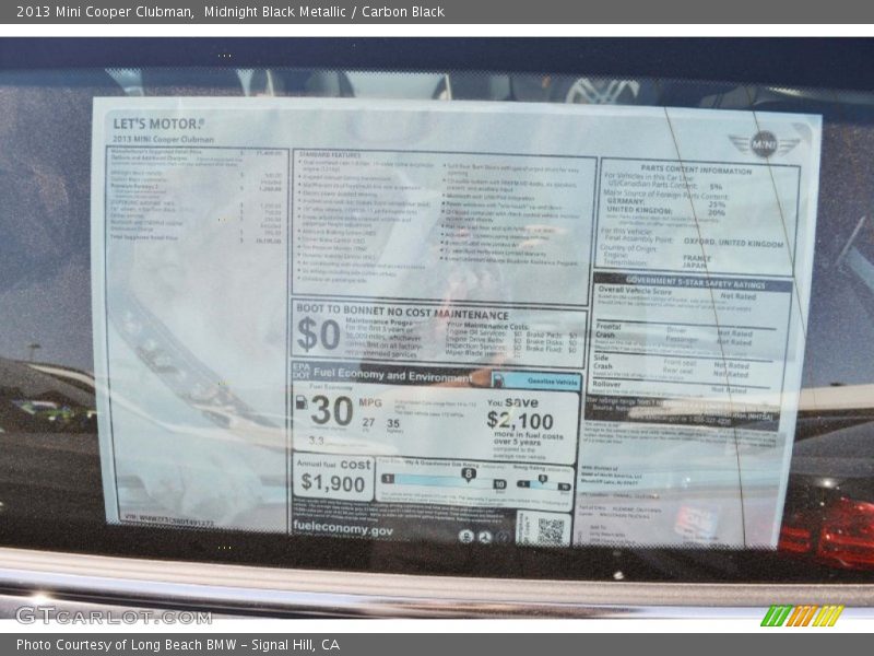 Midnight Black Metallic / Carbon Black 2013 Mini Cooper Clubman