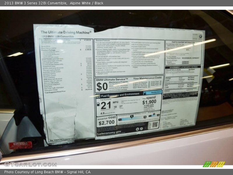 Alpine White / Black 2013 BMW 3 Series 328i Convertible