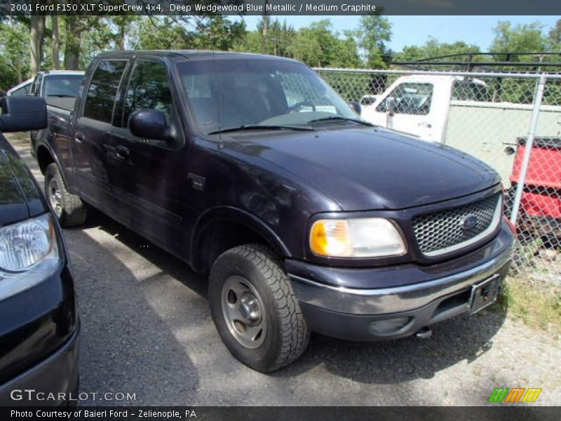 Deep Wedgewood Blue Metallic / Medium Graphite 2001 Ford F150 XLT SuperCrew 4x4