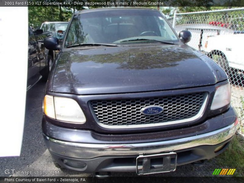 Deep Wedgewood Blue Metallic / Medium Graphite 2001 Ford F150 XLT SuperCrew 4x4
