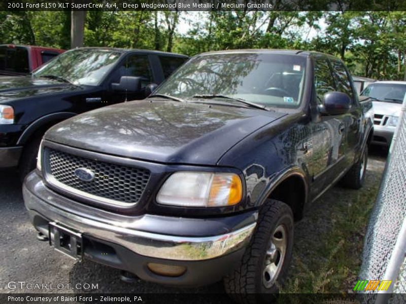 Deep Wedgewood Blue Metallic / Medium Graphite 2001 Ford F150 XLT SuperCrew 4x4