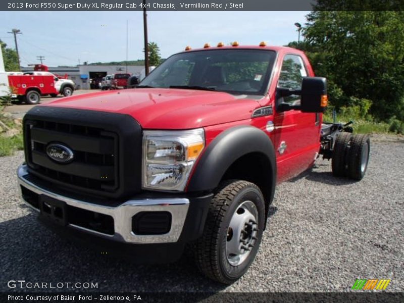 Front 3/4 View of 2013 F550 Super Duty XL Regular Cab 4x4 Chassis