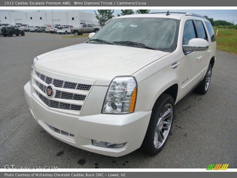 White Diamond Tricoat / Cashmere/Cocoa 2013 Cadillac Escalade Premium AWD