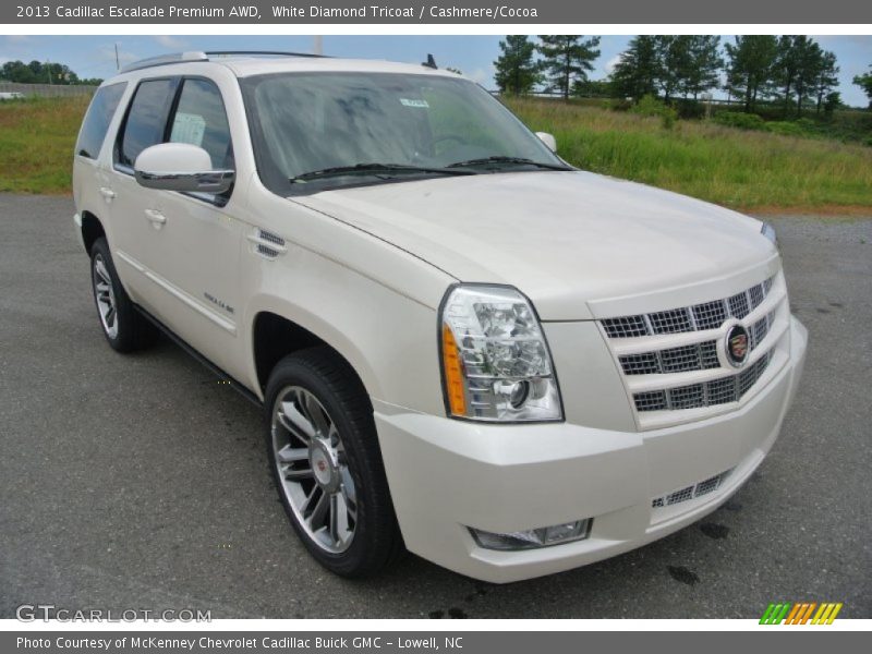 White Diamond Tricoat / Cashmere/Cocoa 2013 Cadillac Escalade Premium AWD