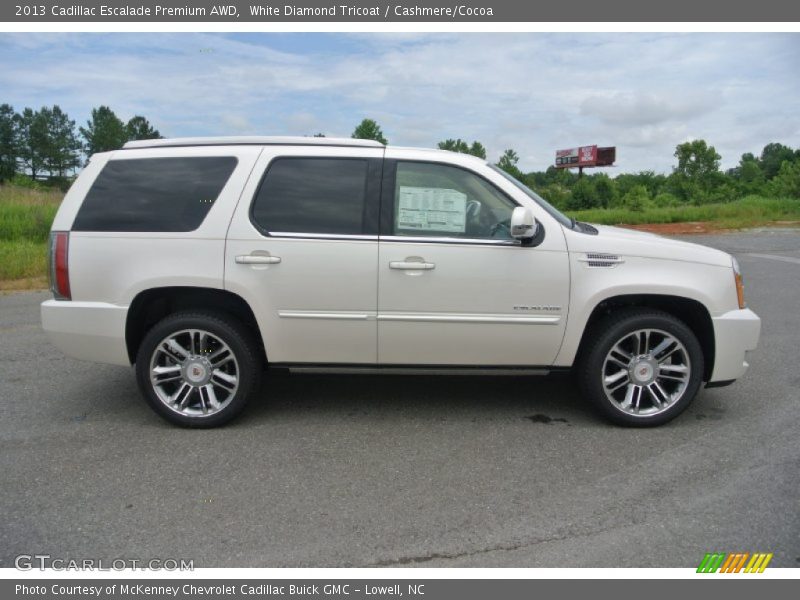 White Diamond Tricoat / Cashmere/Cocoa 2013 Cadillac Escalade Premium AWD
