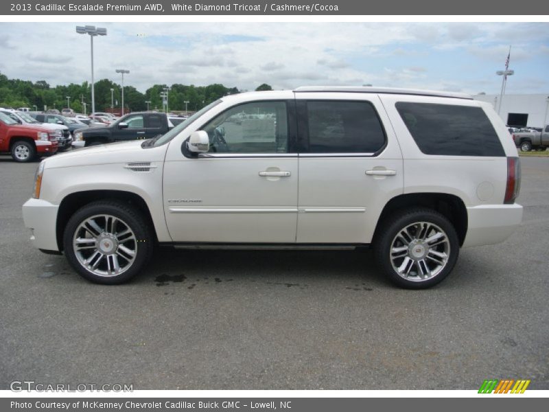 White Diamond Tricoat / Cashmere/Cocoa 2013 Cadillac Escalade Premium AWD
