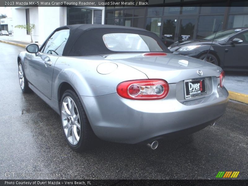 Liquid Silver Metallic / Black 2013 Mazda MX-5 Miata Grand Touring Roadster