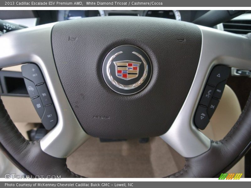 White Diamond Tricoat / Cashmere/Cocoa 2013 Cadillac Escalade ESV Premium AWD