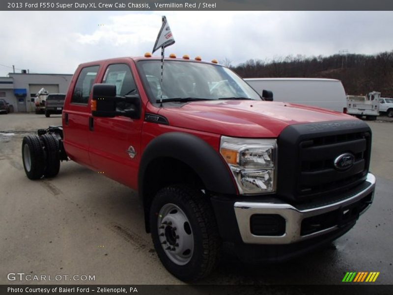 Front 3/4 View of 2013 F550 Super Duty XL Crew Cab Chassis