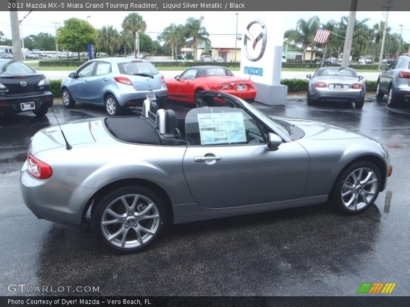 Liquid Silver Metallic / Black 2013 Mazda MX-5 Miata Grand Touring Roadster