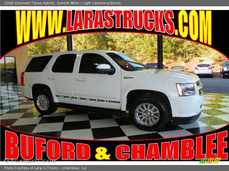 Summit White / Light Cashmere/Ebony 2008 Chevrolet Tahoe Hybrid