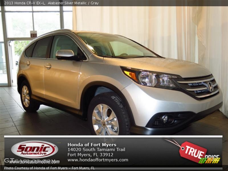 Alabaster Silver Metallic / Gray 2013 Honda CR-V EX-L