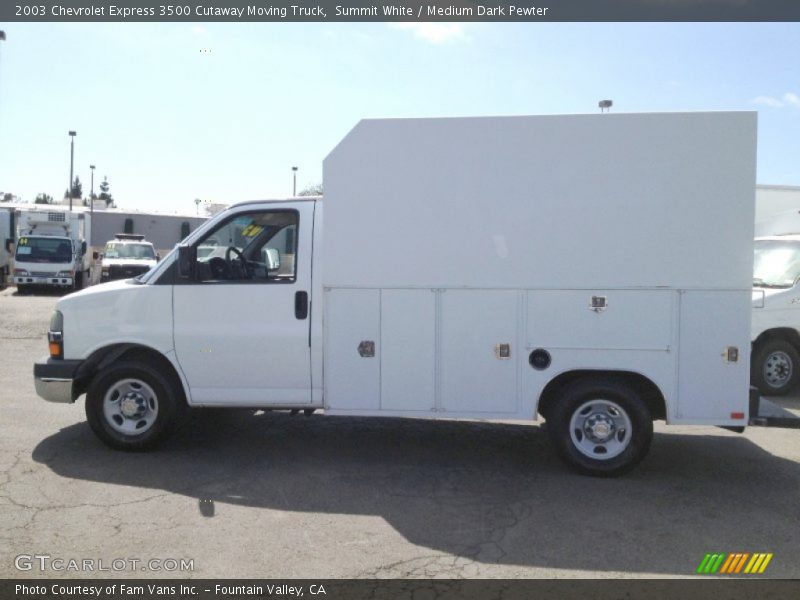 Summit White / Medium Dark Pewter 2003 Chevrolet Express 3500 Cutaway Moving Truck
