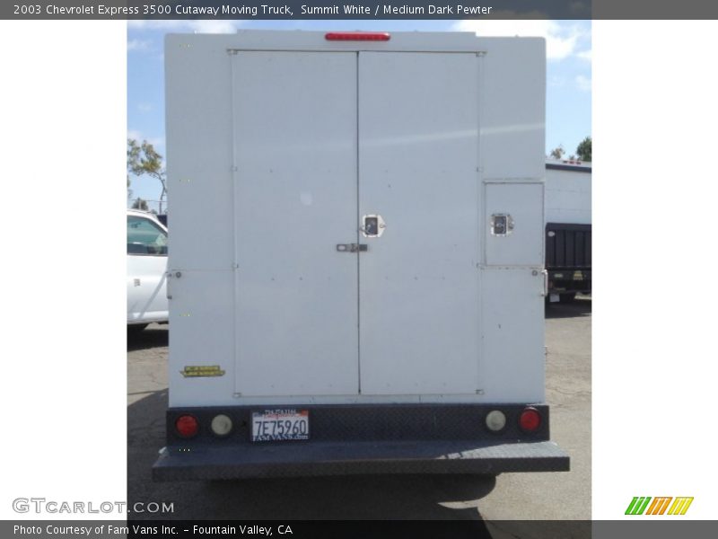 Summit White / Medium Dark Pewter 2003 Chevrolet Express 3500 Cutaway Moving Truck