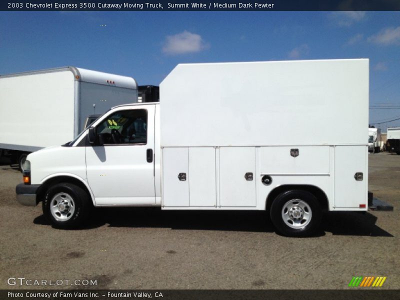 Summit White / Medium Dark Pewter 2003 Chevrolet Express 3500 Cutaway Moving Truck