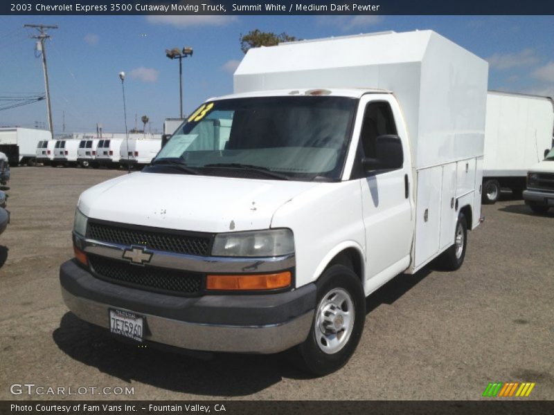 Summit White / Medium Dark Pewter 2003 Chevrolet Express 3500 Cutaway Moving Truck