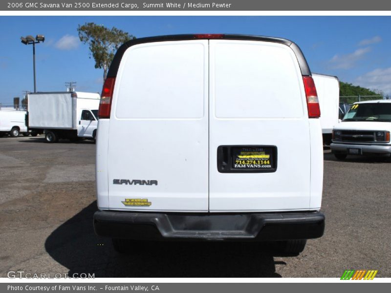 Summit White / Medium Pewter 2006 GMC Savana Van 2500 Extended Cargo