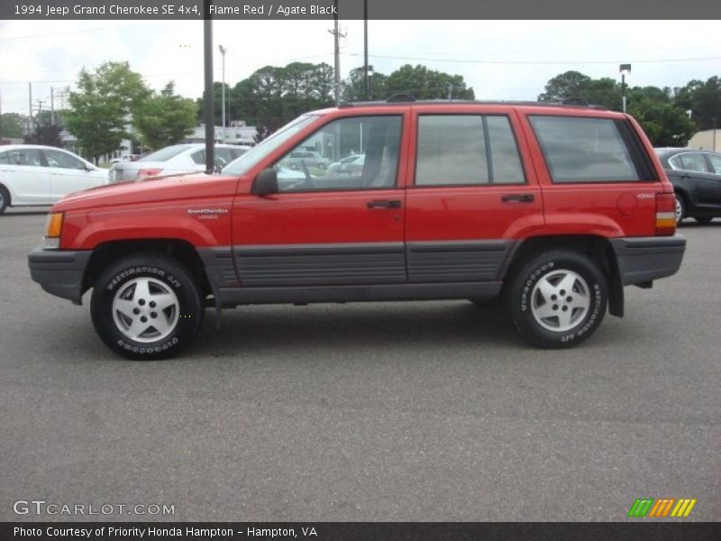 Flame Red / Agate Black 1994 Jeep Grand Cherokee SE 4x4